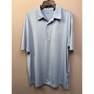 Palmer Course Polo Shirt Mens Large Blue Embroidered‎ Golf Polyester Bamboo